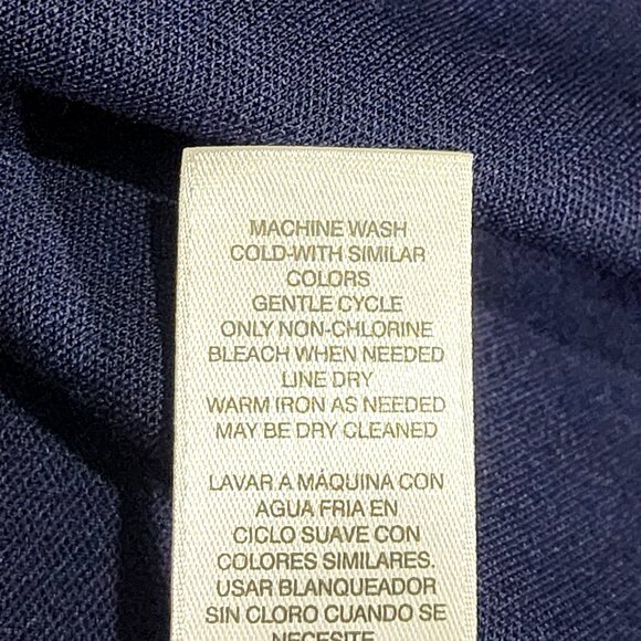 Chico's Navy Blue Blazer Jacket Gold Buttons Stitching Hook Front - Picture 6 of 6